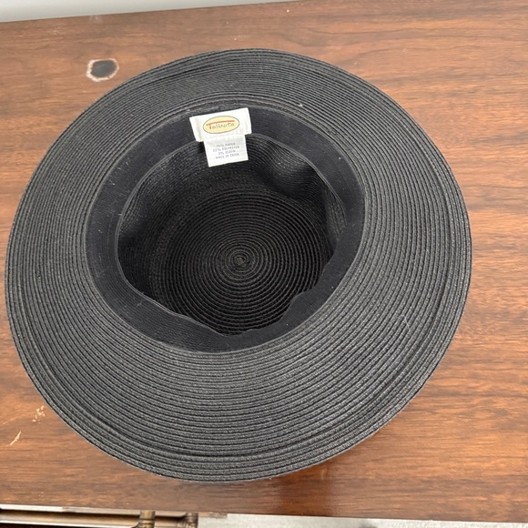 TALBOTS WIDE BRIM HAT COASTAL RESORT SUMMER BLACK POOLSIDE BEACH VACATION VIBES - Picture 5 of 8